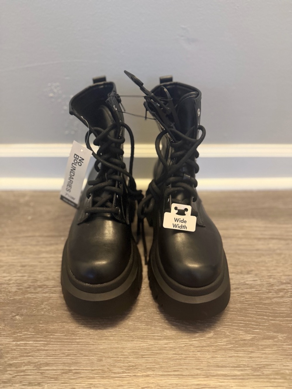 No Boundaries Black Combat Moto Boots